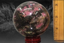 Beautiful Rhodonite Sphere 69.89mm - £39.31 GBP