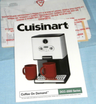 Vintage Cuisinart Coffee On Demand DCC-2000 Series Unit Factory Use /CARE Guide - £9.09 GBP