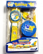 ANA Pokemon Jet Pikachu Jumbo Sports Watch 2004 Old Rare - $82.28