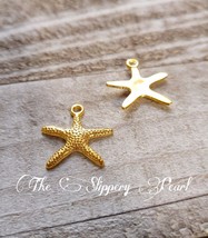 Starfish Charms Pendants Shiny Gold Nautical Sea Ocean 50pcs 20mm Bulk - £5.35 GBP