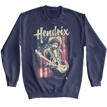 Jimi Hendrix Star Spangled Banner Sweater USA Flag Guitar Shredding Rock... - $46.50+