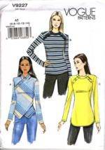 Vogue V227 Misses 6 to 14 Casual Pullover Tops Uncut Sewing Pattern - $18.50