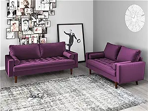 Womble Modern Velvet Upholstered Living Room Diamond Tufted Chesterfield... - $2,002.99