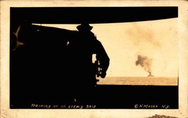 Rare Us Navy N. Moser Photo Postcard &quot;Training On An Enemy Ship&quot; BK66 - £15.82 GBP
