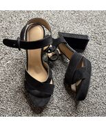 A New Day Faux Suede Platform Heels Ankle Strap Black Size 7.5 Women’s - €11,14 EUR
