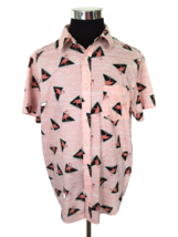 Urban Pipeline Shirt Men&#39;s Size X-large Coral Pink Flamingos Cotton Button Front - £15.03 GBP