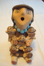 Jemez Story Teller Pottery Figurine, Wilma Sando Gachupin, 7 1/2&quot; [^^] - $148.50