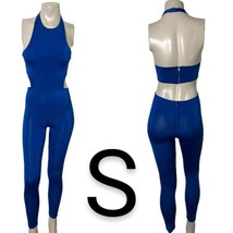 Sexy Royal Blue Halter Cut Out Jumpsuit~ Size S - £25.11 GBP