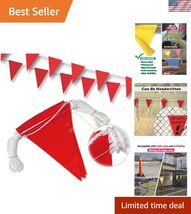 Caution Barricade Flags 102FT string Warn of hazardous areas, traffic co... - $59.38