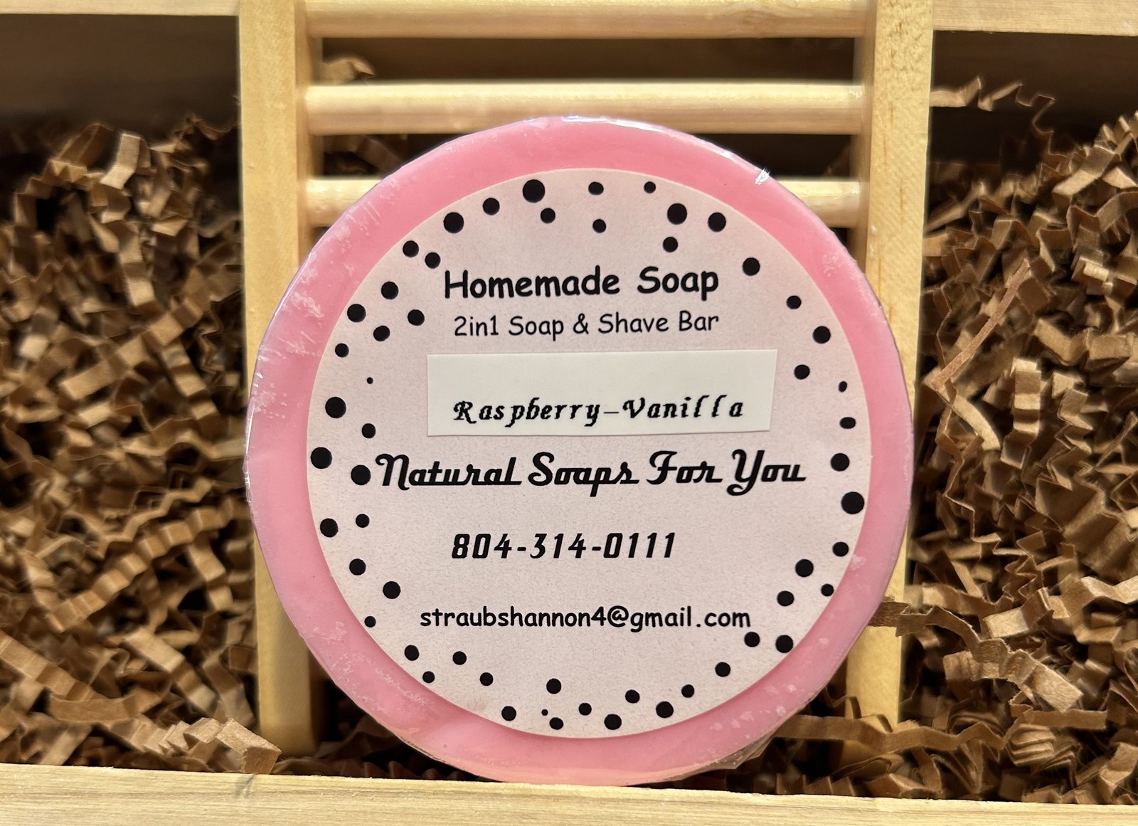 Shea Butter Glycerin “Raspberry Vanilla” Soap &amp; Shave Bar - $6.99