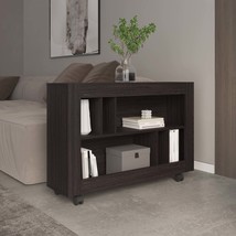 Joge Black Wengue Console Table Cart - 6 Shelves, Casters, Entryway, Side - $142.99