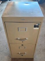 VTG Cole Steel 2 Drawer File Cabinet No Key Office Storage Tan Color - $45.00