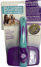 Slicker Brush Self Cleaning Slicker Brush - Purple New Glove Included For Dogs - £9.33 GBP