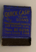 Vintage Federal Matchbook Workman’s Banker Quick Cash Loan Advertising C... - £15.00 GBP