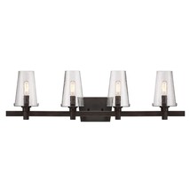 DESIGNERS FOUNTAIN Hyde Park 4-Light Bathroom Vanity Light Fixture, Vintage Bron - £172.07 GBP