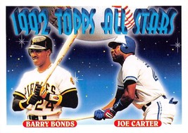 1993 Topps #407 Barry Bonds &amp; Joe Carter ⚾ - £0.66 GBP