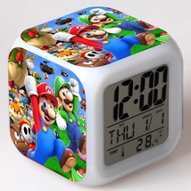  Kids Alarm Clock LED Light Color Change Super Mario Bros Digital clock - £7.82 GBP