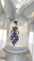 Purple Tanzanite Marquise & Diamond Cluster Pendant With 18"L Chain, 1.51(TCW) - £64.25 GBP