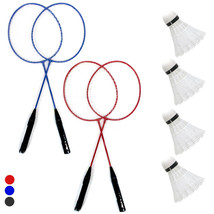 10 Pc Badminton Set Recreational 4 Rackets 4 Shuttlecocks Net Case Outdo... - £43.57 GBP