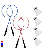 10 Pc Badminton Set Recreational 4 Rackets 4 Shuttlecocks Net Case Outdo... - £43.01 GBP