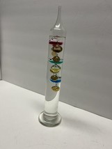 GALILEO THERMOMETER Floating Glass Temperature Art Glass  11 Inch - £11.64 GBP