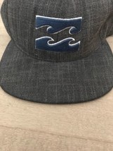 Vintage Quiksilver Grey Hat With Blue Wave Adjustable Flat Brim - $12.00