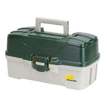 Plano 3-Tray Tackle Box w/Duel Top Access - Dark Green Metallic/Off White - £25.54 GBP