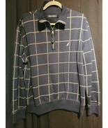 Nautica navy blue stripes mens  1/4 zip pullover. - $16.83