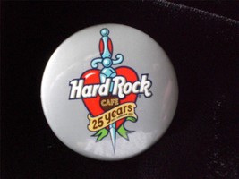Music Pin Hard Rock 25 Years Tatoo Logo  Round 1.5&quot; Diameter Pin Back Button - £4.71 GBP