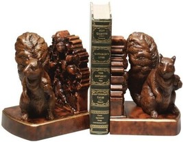 Bookends Bookend TRADITIONAL Lodge Squirrel Large Resin Hand-Painted Hand-Cast - £215.02 GBP