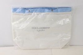 New Sealed Dolce &amp; Gabbana Light Blue Perfume Spell Out Tote Bag White Nylon - £46.53 GBP