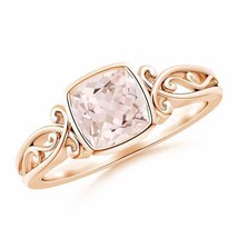 ANGARA Vintage Style Cushion Morganite Solitaire Ring for Women in 14K Gold - £488.39 GBP