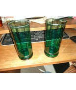 2 Anchor Hocking( Newell Specialty? )heavy green glasses, 10 sides holds... - £4.67 GBP