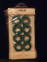 8 Pack Fabric Cloth Covered Damask Napkin Rings Green Better Home Plastics - £6.71 GBP