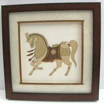 Laser Cut Out Wood Etched Horse Square Framed Wall Art Print 10 x 10 Han... - $16.78