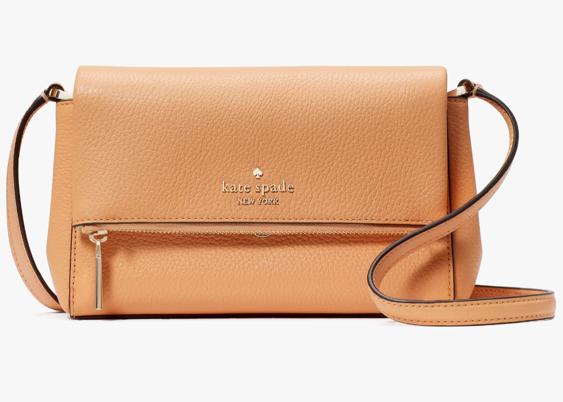 Kate Spade Leila Mini Zip Crossbody Bag Orange Leather Purse KE487 NWT $329