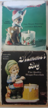 Jasco 1978 Porcelain Drummer Boy  And Reindeer Candle Holders - $14.25