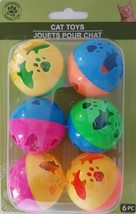 Kitten Cat Kitty Toys Small 1.5” Plastic Ball w Bell, 6 Toys/Pk - £2.31 GBP