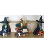 K&#39;s Collection Halloween Witches &amp; House Ghost Pumpkins Lot Of 3 Fun Fig... - $13.49