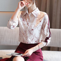 Ffon blouse female elegant print loose long sleeve shirts women shirt lady simple style thumb200