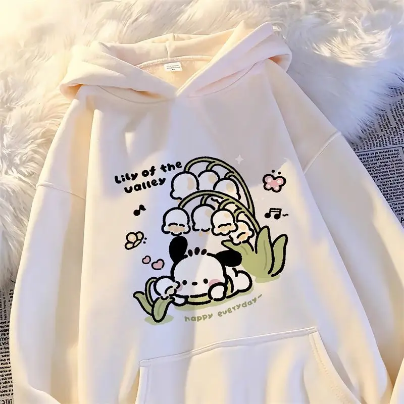Anime Sanrio Kawaii Pochacco Sweatshirt Cartoon Printed Hooded Sweatshirt Fall - £25.40 GBP+