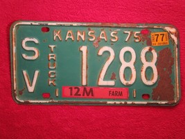 License Plate Truck Tag 1975 Kansas Sv 1288 [Z93] - £3.75 GBP