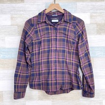 Columbia Silver Ridge Hiking Shirt Purple Plaid Outdoors Omni Shade Wome... - $27.71