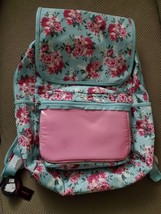 No Boundaries Women&#39;s Girls LG Floral Nylon Backpack Organized Pouch Zip Closure - £3.99 GBP