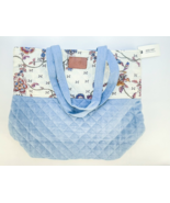 Matilda Jane Good Hart Jane Tote Bag Quilted Floral Chambray Large Cotton - $43.72 CAD