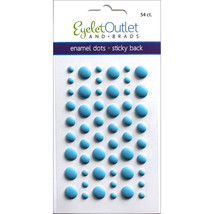 Eyelet Outlet Adhesive-Back Enamel Dots 54/Pkg-Matte Blue - £11.29 GBP