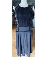 Elegant Rebecca Taylor NWT size 4 Navy Rayon Silk Dress Retail $395 - $51.55 CAD