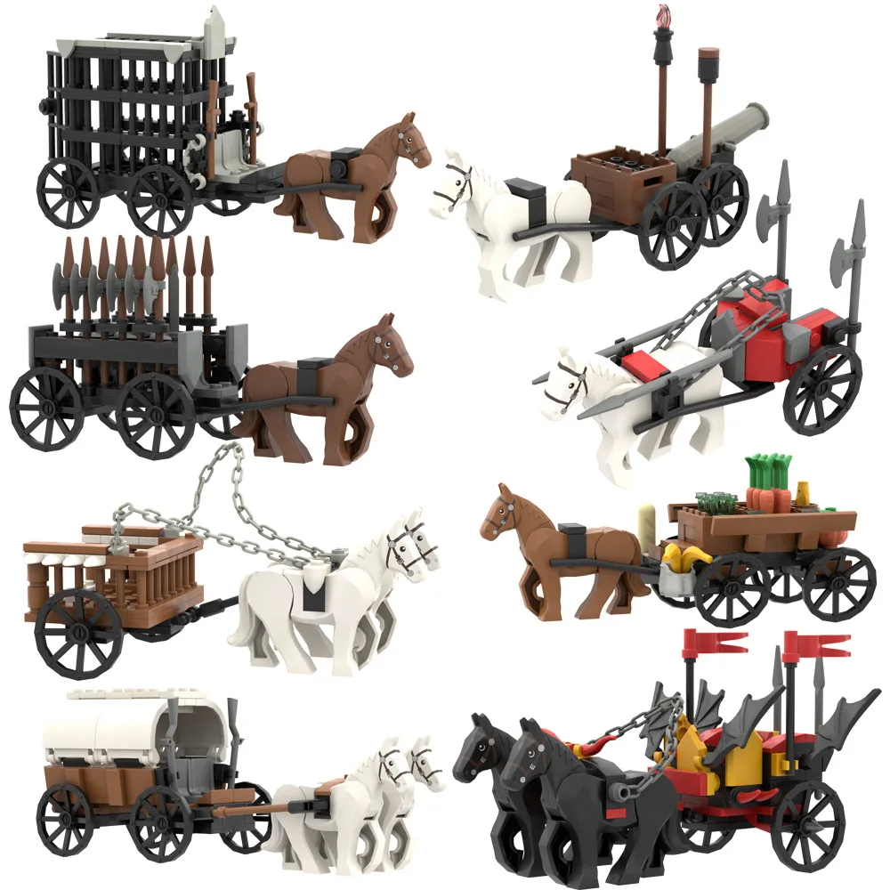 City CreatiBy DIY Medieval Military Knight Carriage Chariot MOC Model Building B - £18.69 GBP