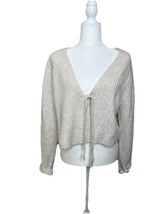 Ava &amp; Viv Women’s XXL Crop sweater Top Open Front Oatmeal Fall School Ou... - $26.21 CAD