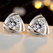 2.00Ct Round Cut Diamond Push Back Stud Earrings In 14K White Gold Finish - £69.72 GBP